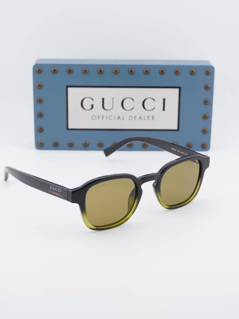 Gucci GG2106S 003 Square Sunglasses - Black/Green / Green